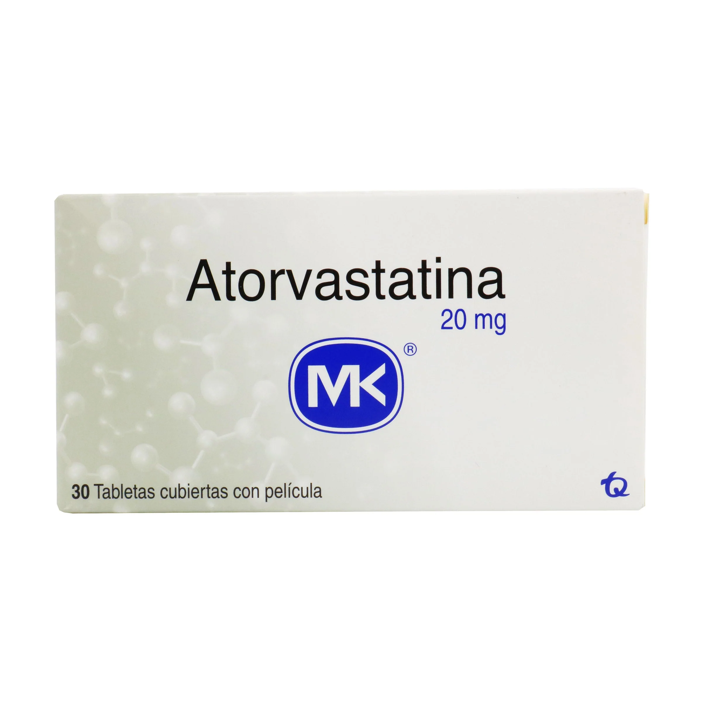 ATORVASTATINA 20 MG 30 TABLETAS MK