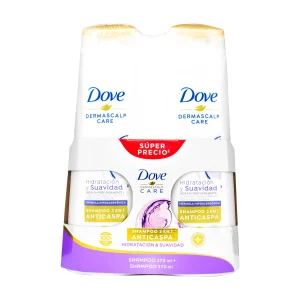 2 SHAMPOO DOVE HIDRATACION Y SUAVIDAD 370 ML